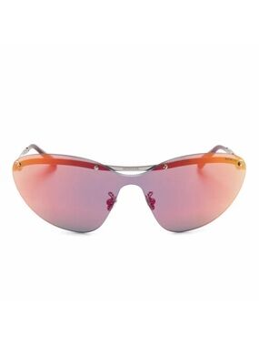 Moncler Carrion Shield Sunglasses Red Mirror Silver Rimless NWT